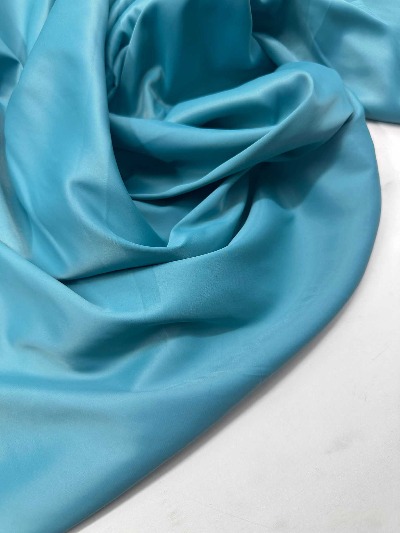 Petrol Mavisi Likralı Saten Elbise Etek Şalvar