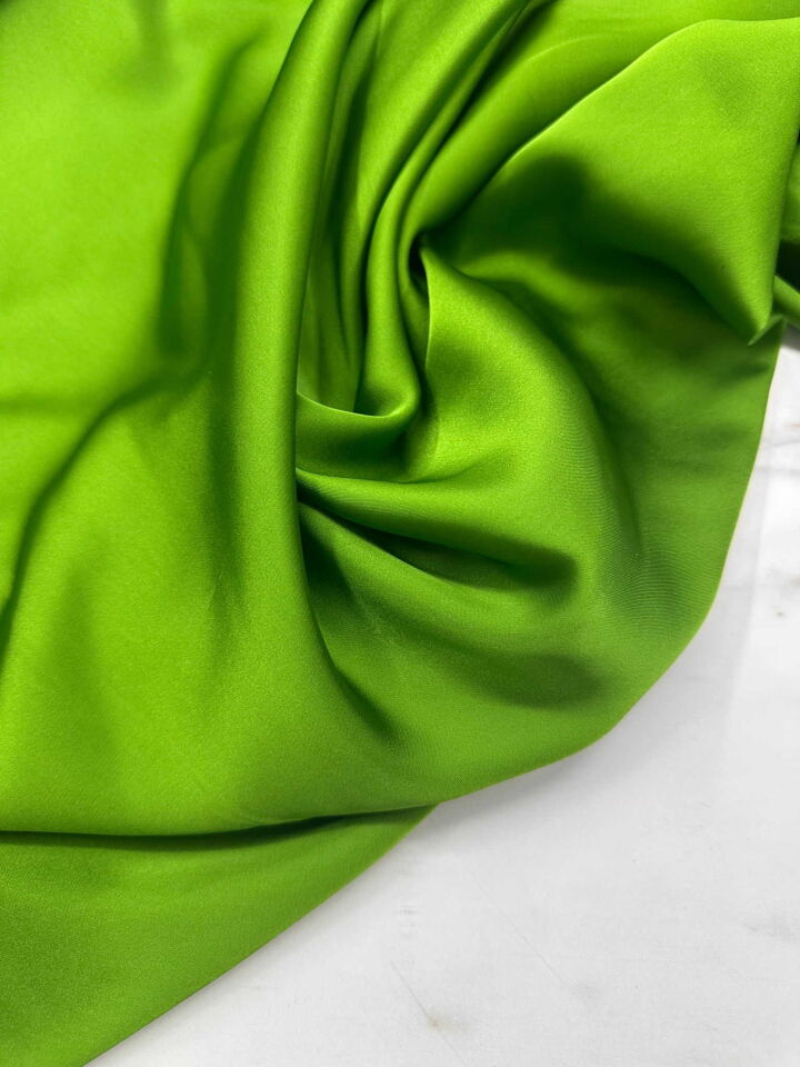 Yeşil İpek Saten Elbise Gömlek