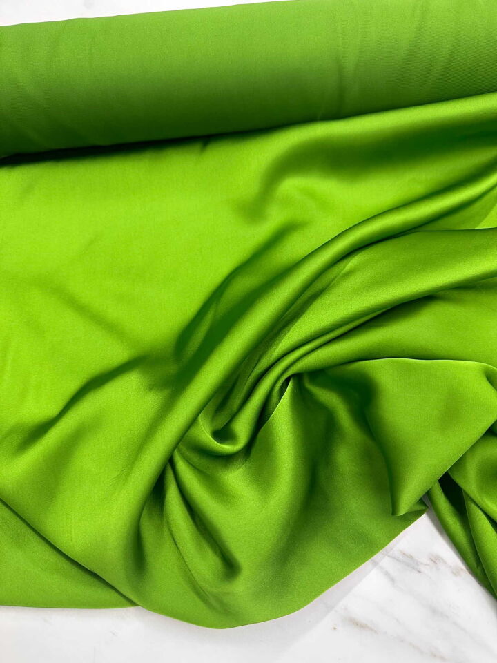 Yeşil İpek Saten Elbise Gömlek