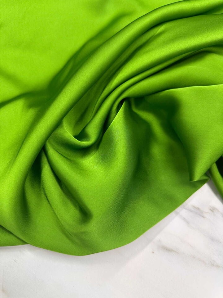 Yeşil İpek Saten Elbise Gömlek