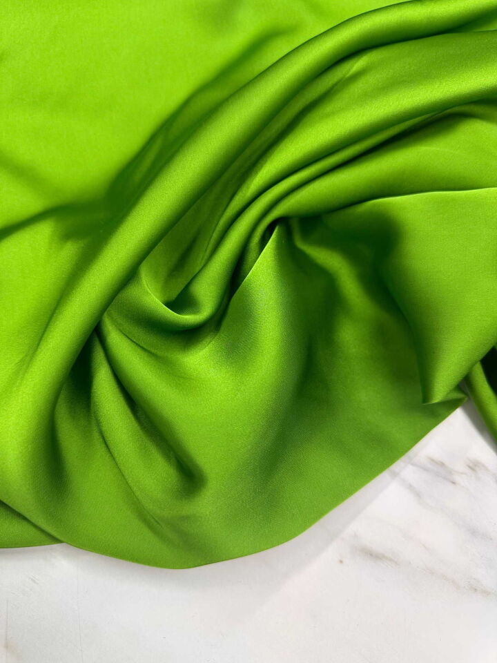 Yeşil İpek Saten Elbise Gömlek