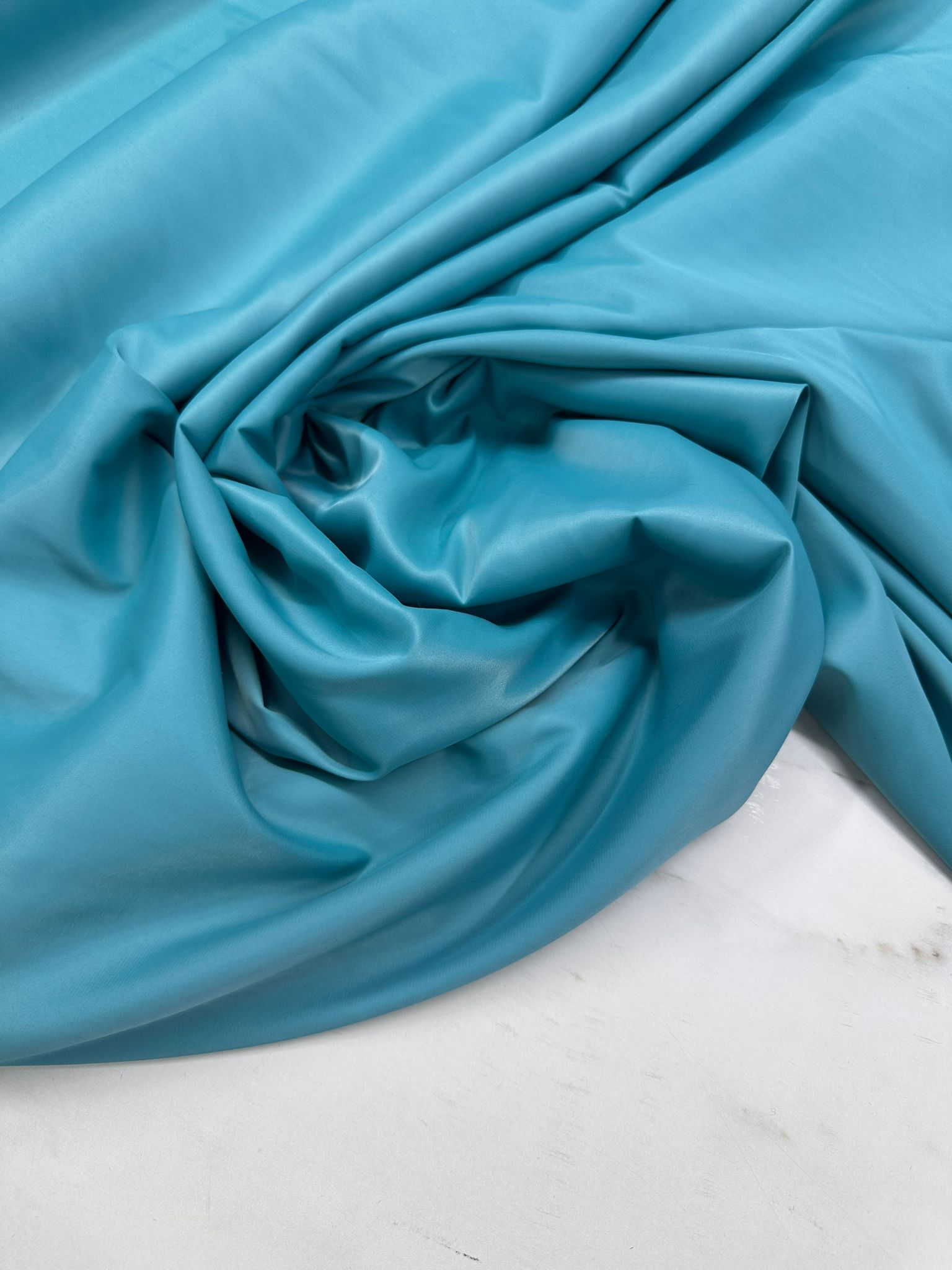 Petrol Mavisi İpek Saten Elbise Gömlek