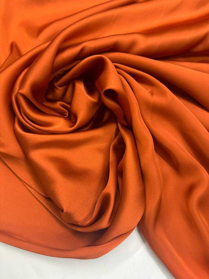 Koyu Kremit İpek Saten Elbise Bluz