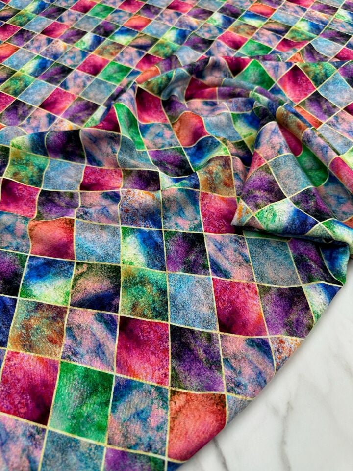 Dijital Baskı Bambu Elbiselik Pamuk Viskon