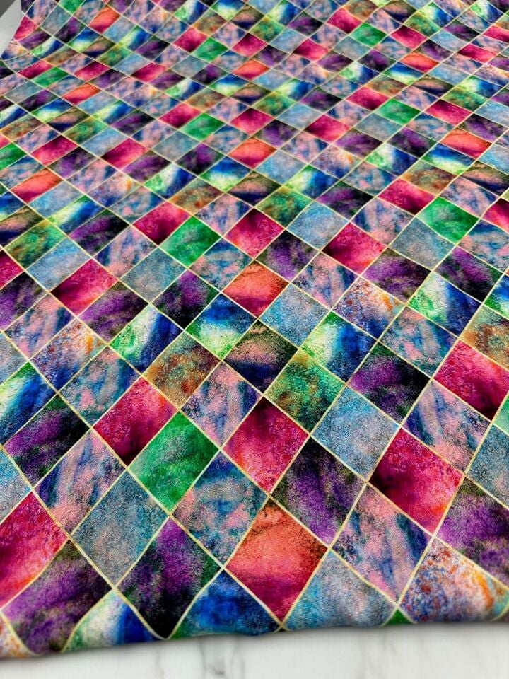 Dijital Baskı Bambu Elbiselik Pamuk Viskon