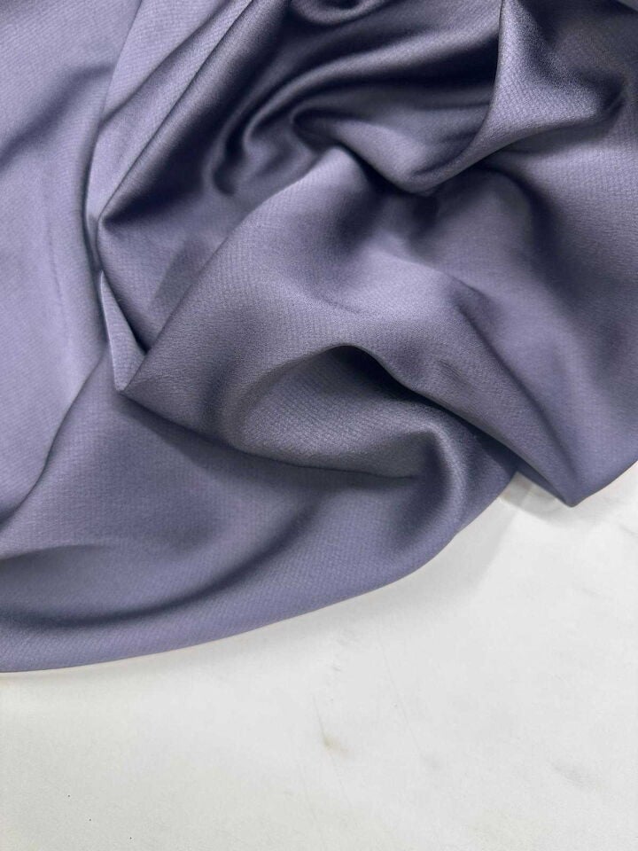 Füme Renk İpek Saten Elbise Etek Bluz