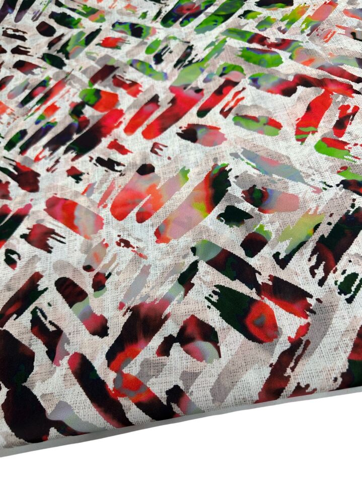 Fırça Desen Elbiselik Gömleklik Krep Kumaş