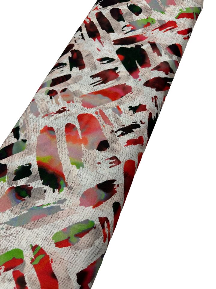 Fırça Desen Elbiselik Gömleklik Krep Kumaş