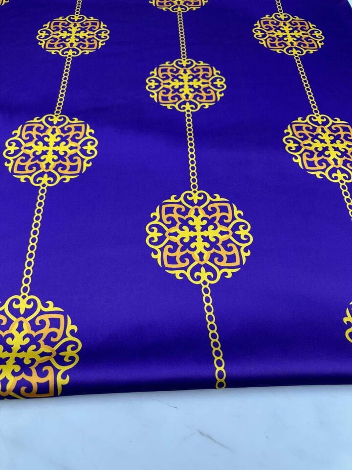 Otantik Desen İpek Saten Elbise Etek Gömlek Şalvar