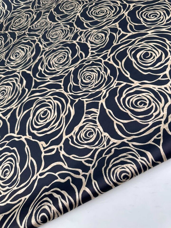 Febori Desen İpek Saten Elbise Etek Gömlek Şalvar