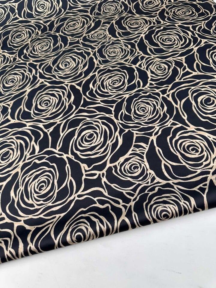 Febori Desen İpek Saten Elbise Etek Gömlek Şalvar