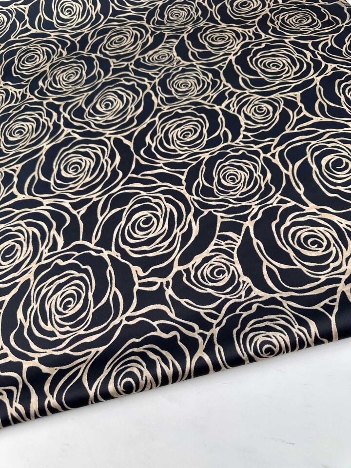 Febori Desen İpek Saten Elbise Etek Gömlek Şalvar