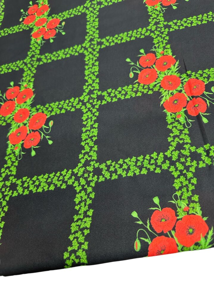 Kareli Desen Elbiselik Gömleklik Krep Kumaş