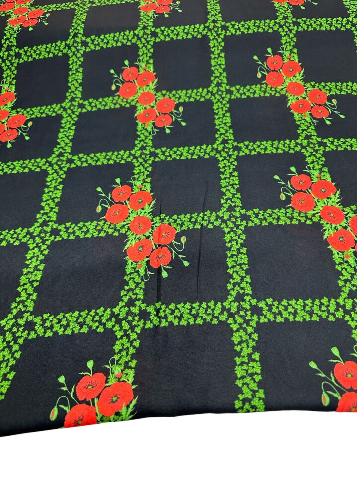 Kareli Desen Elbiselik Gömleklik Krep Kumaş