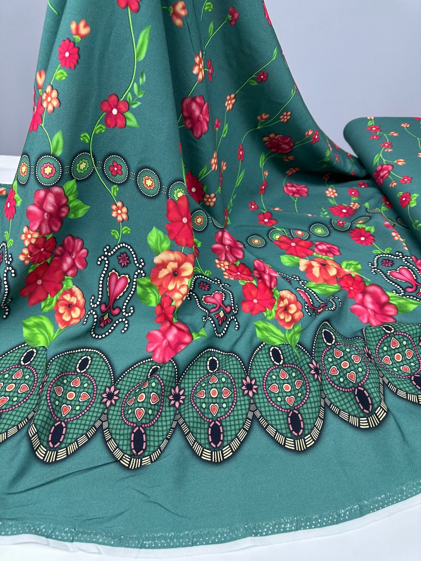 Dijital Baskı Bambu Elbiselik Pamuk Viskon