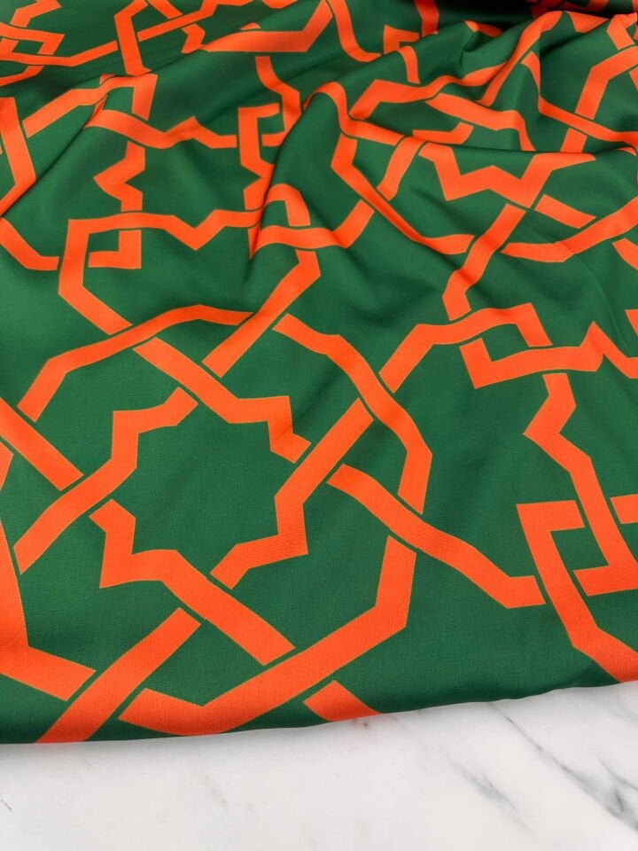 Desenli İpek Saten Elbise Etek Gömlek Şalvar