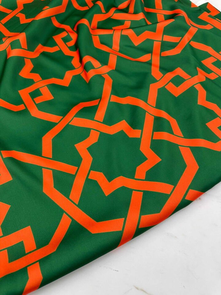 Desenli İpek Saten Elbise Etek Gömlek Şalvar