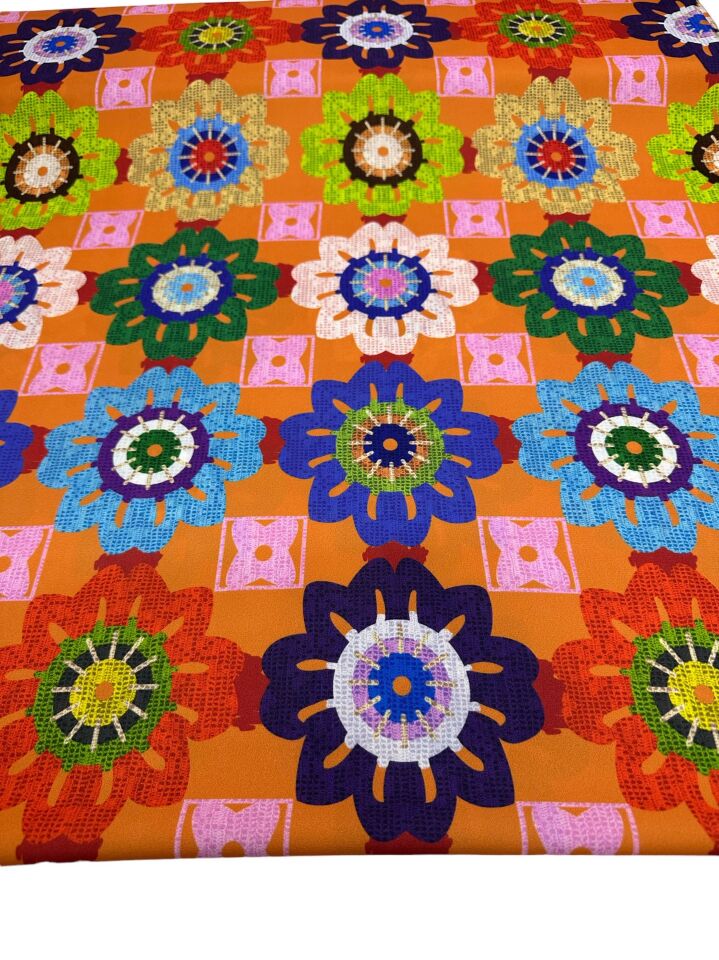 Bohem Desen Elbiselik Gömleklik Krep Kumaş