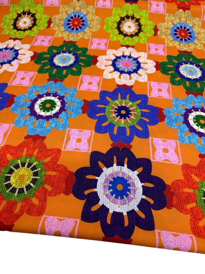 Bohem Desen Elbiselik Gömleklik Krep Kumaş