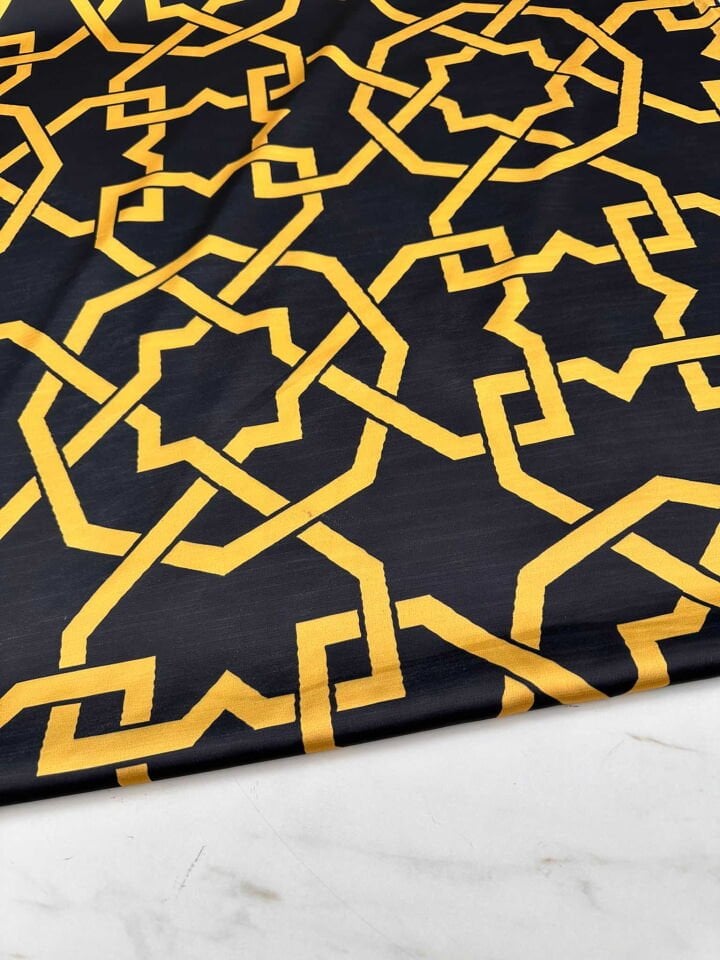 Desenli İpek Saten Elbise Etek Gömlek Şalvar