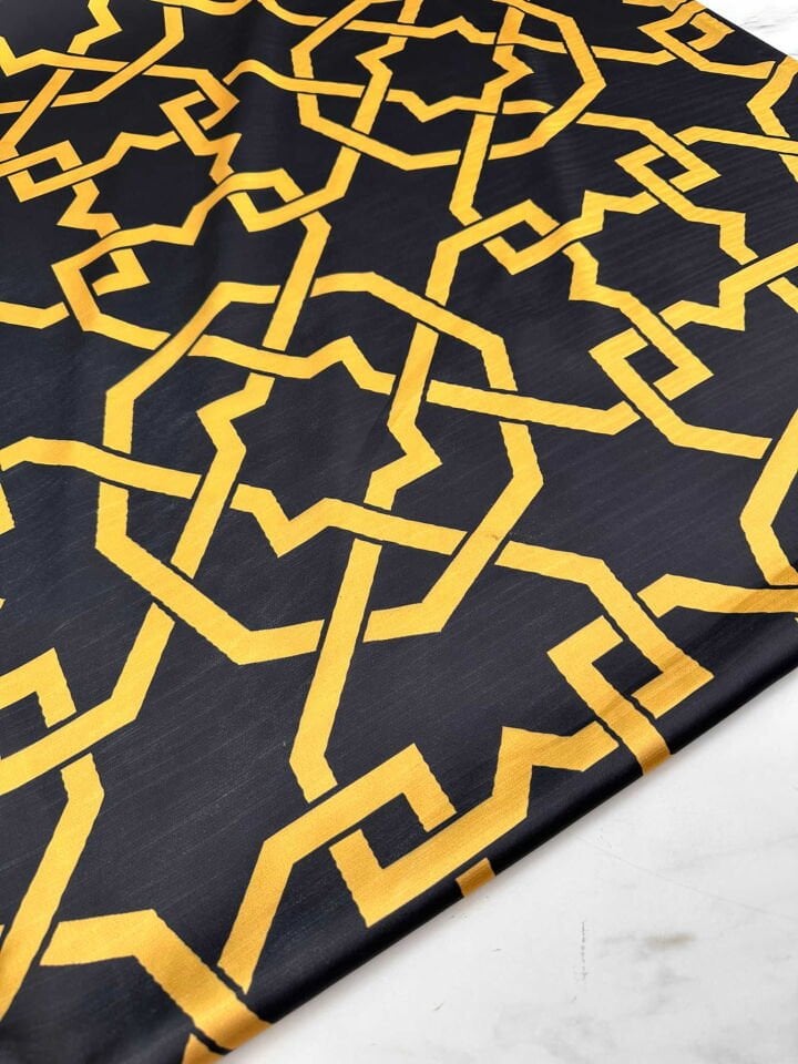 Desenli İpek Saten Elbise Etek Gömlek Şalvar