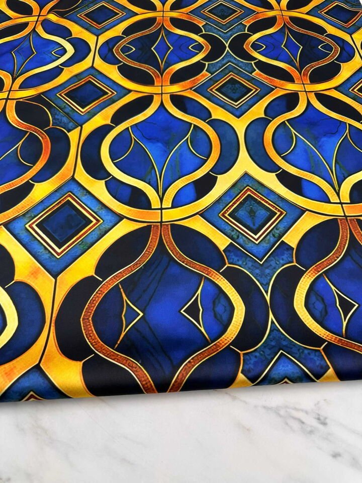 Desenli İpek Saten Elbise Etek Gömlek Şalvar