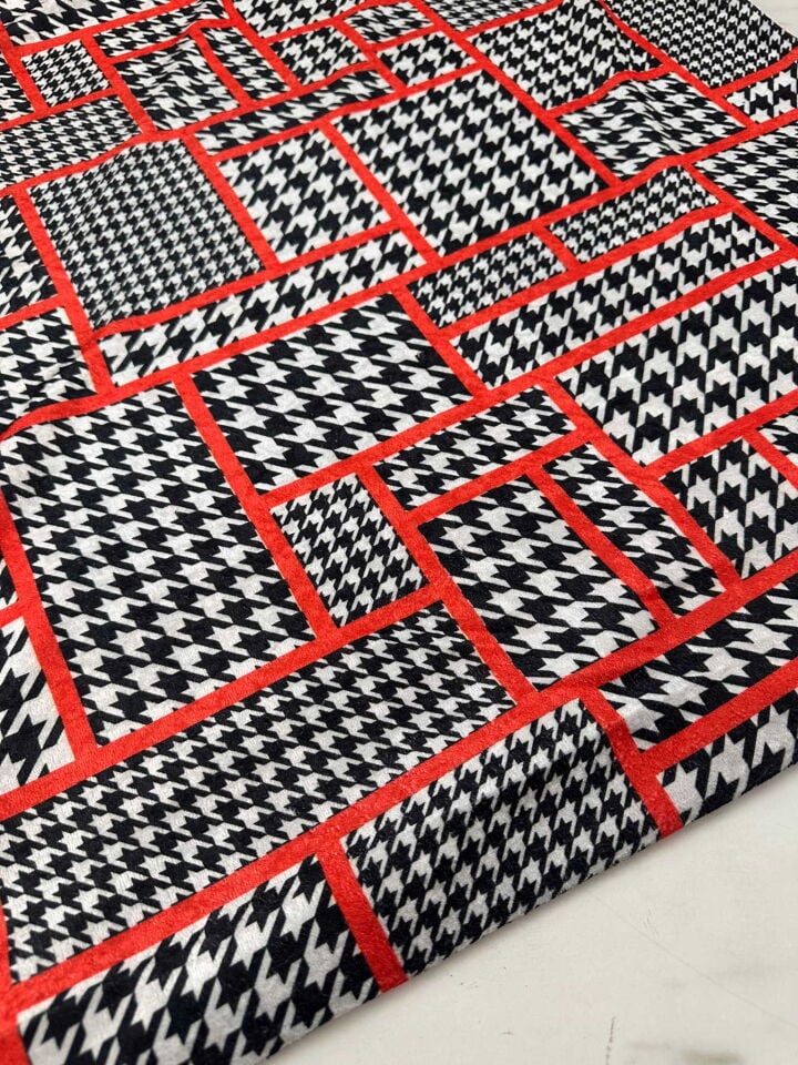 İndirimli Kaz Ayagı Desen İnci Kadife