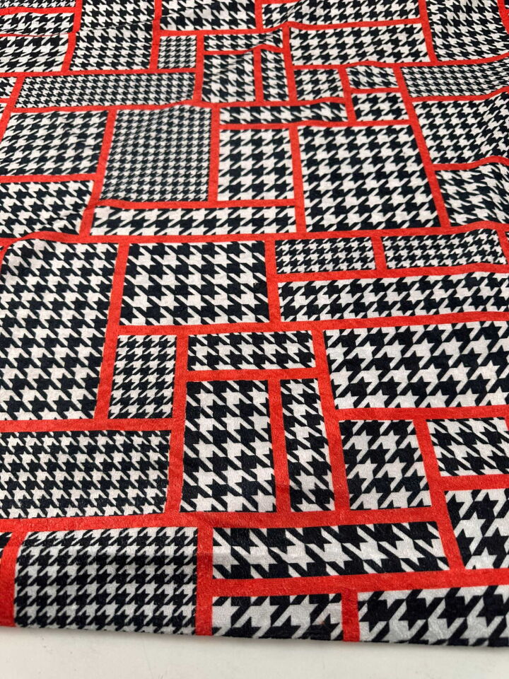 İndirimli Kaz Ayagı Desen İnci Kadife