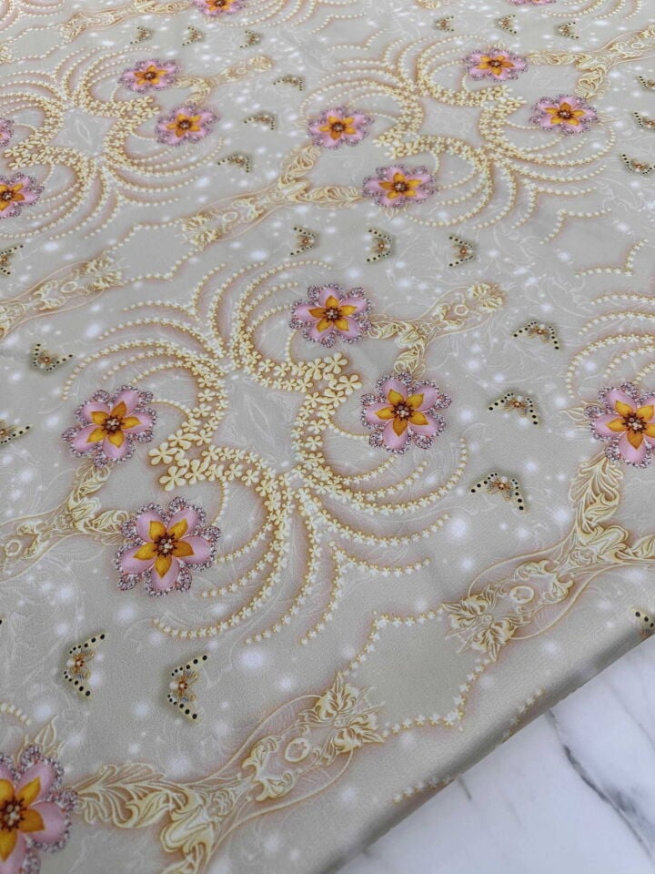 Sanat Desen İpek Saten Kumaş Elbise Etek Gömlek Şalvar