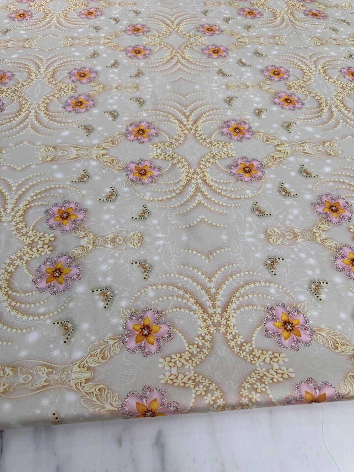 Sanat Desen İpek Saten Kumaş Elbise Etek Gömlek Şalvar