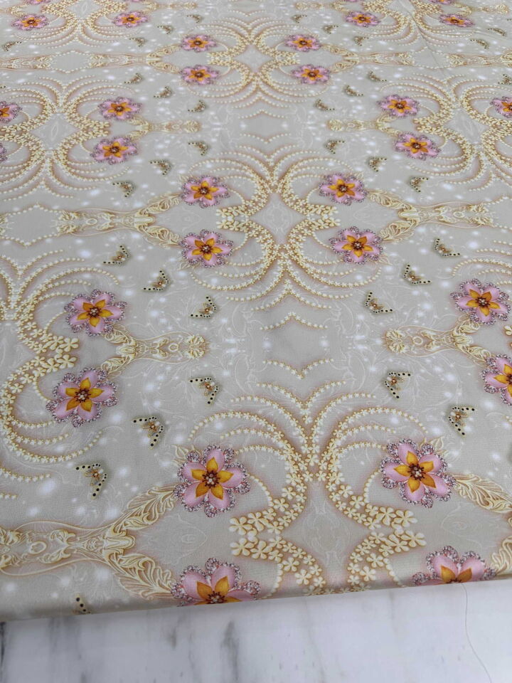 Sanat Desen İpek Saten Kumaş Elbise Etek Gömlek Şalvar