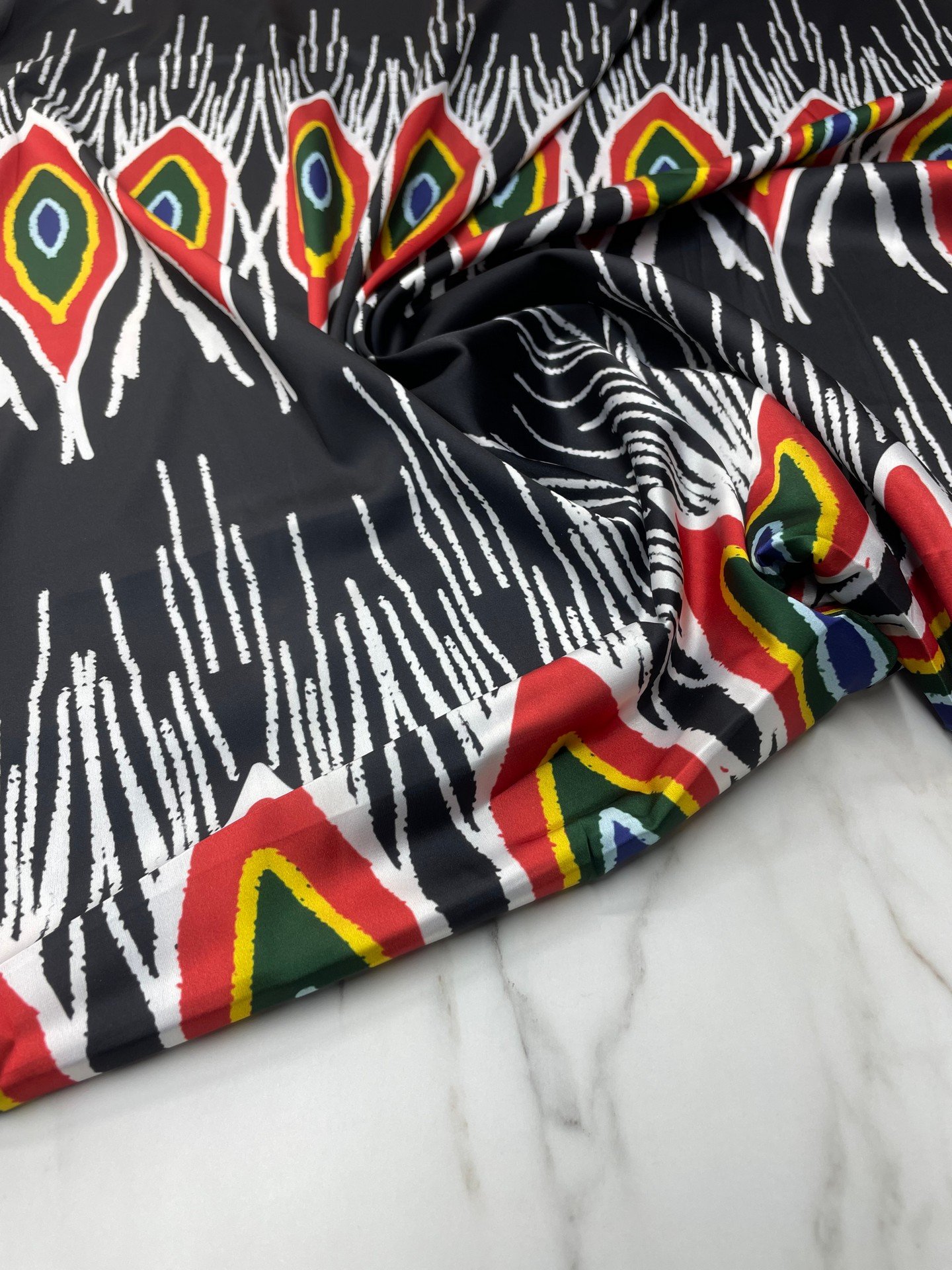 Gorza Desen Elbiselik Gömleklik Tivil Saten Kumaş