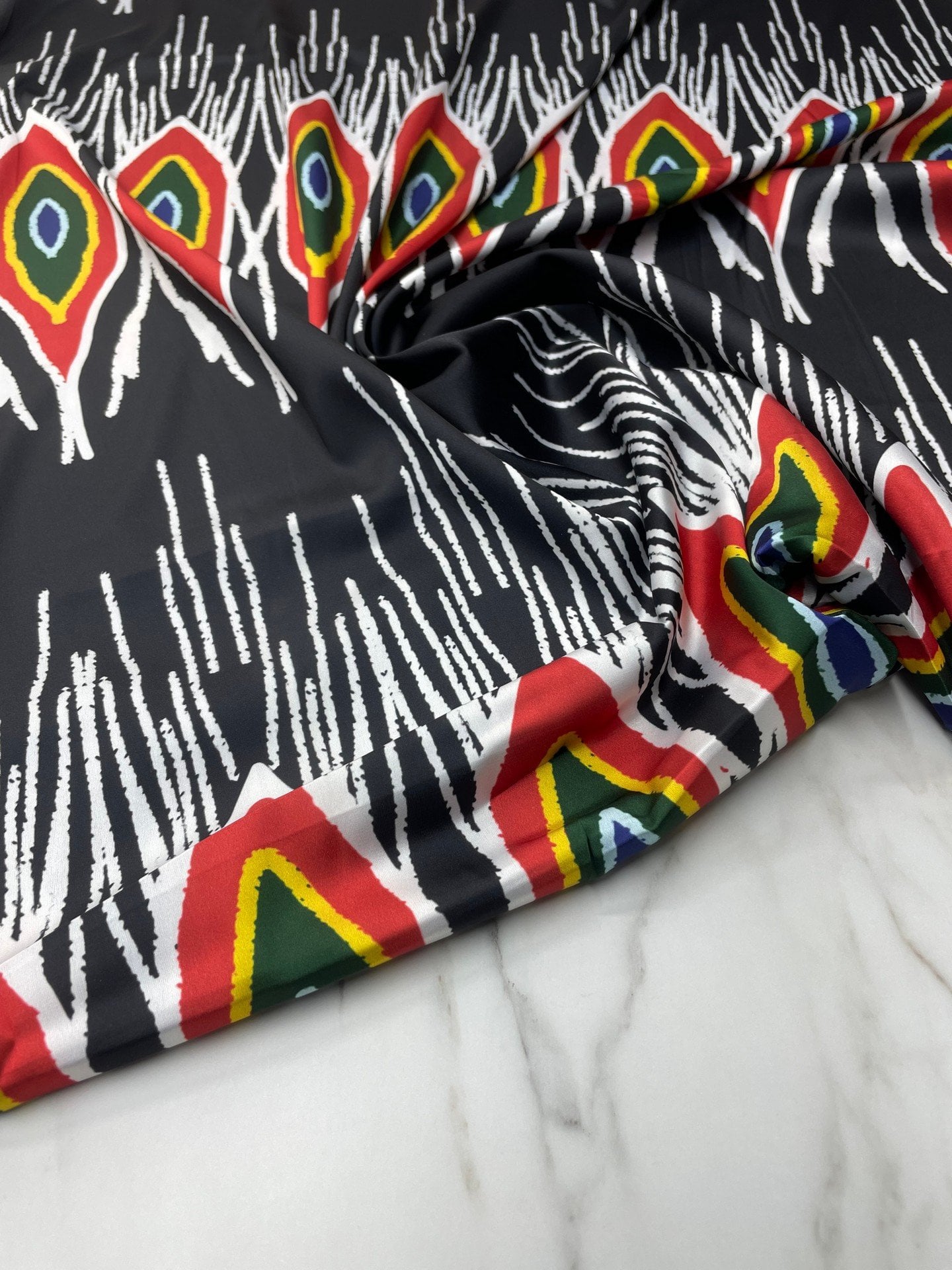 Gorza Desen Elbiselik Gömleklik Tivil Saten Kumaş