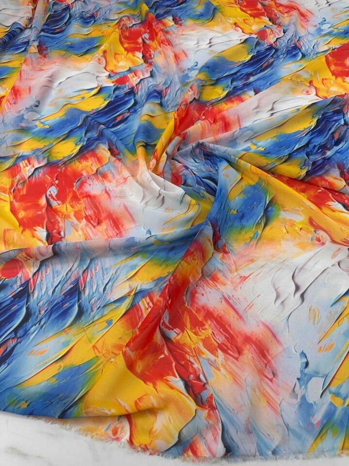 Desenli Şifon Kumaş Elbise Gömlek Etek Şal Payeo