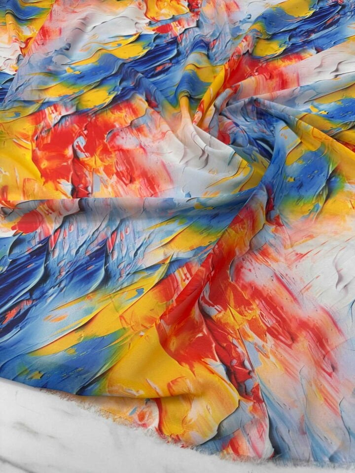 Desenli Şifon Kumaş Elbise Gömlek Etek Şal Payeo