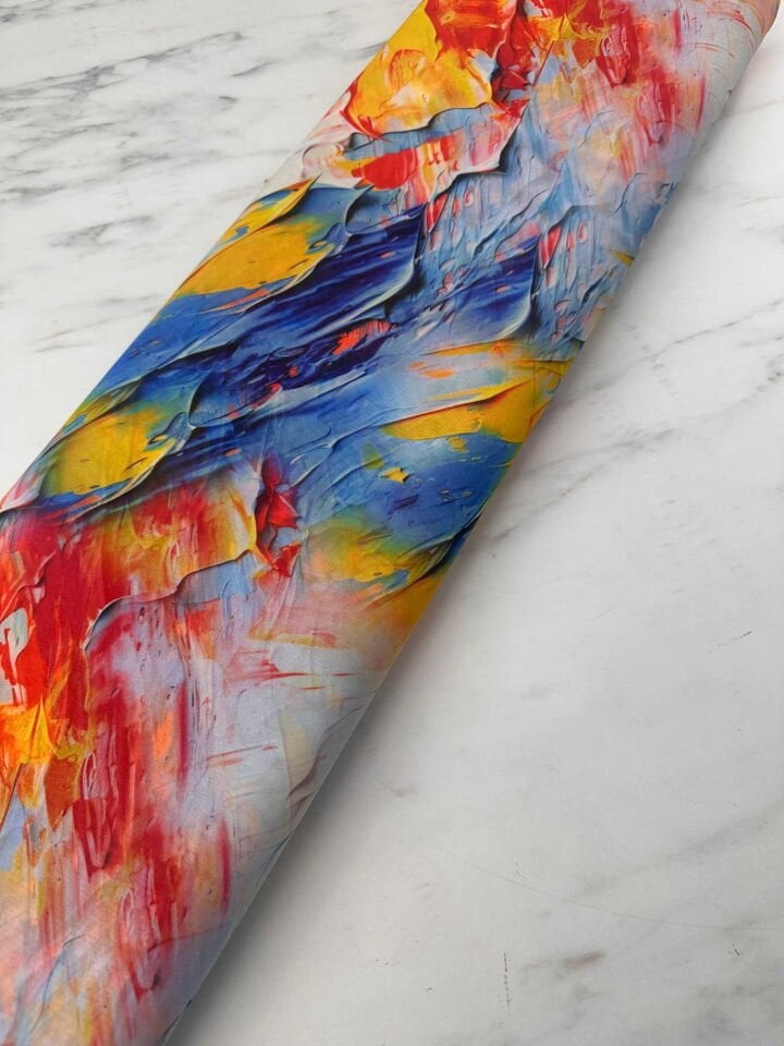 Desenli Şifon Kumaş Elbise Gömlek Etek Şal Payeo