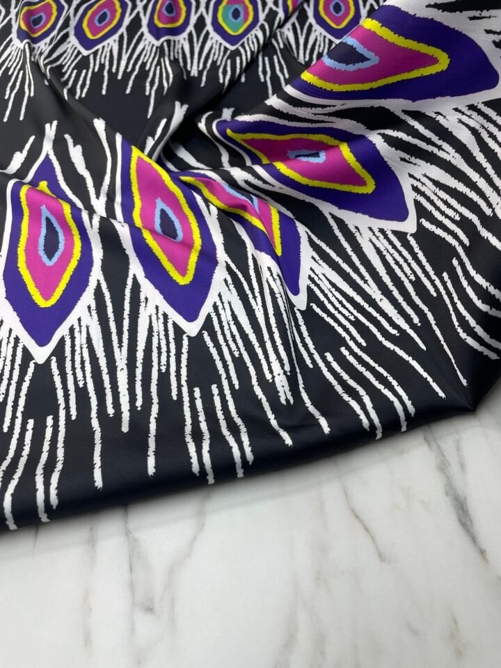 Gorza Desen Elbiselik Gömleklik Tivil Saten Kumaş