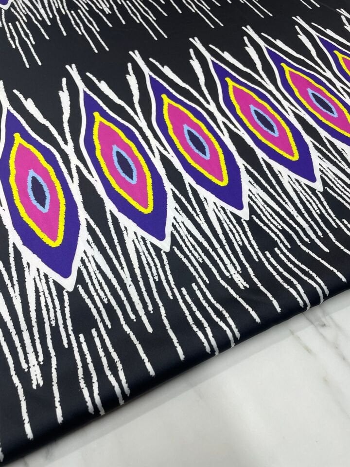 Gorza Desen Elbiselik Gömleklik Tivil Saten Kumaş