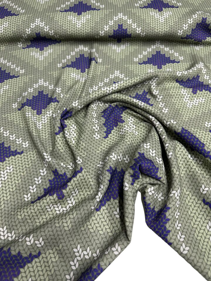 İkat Desen Elbiselik Gömleklik Krep Kumaş