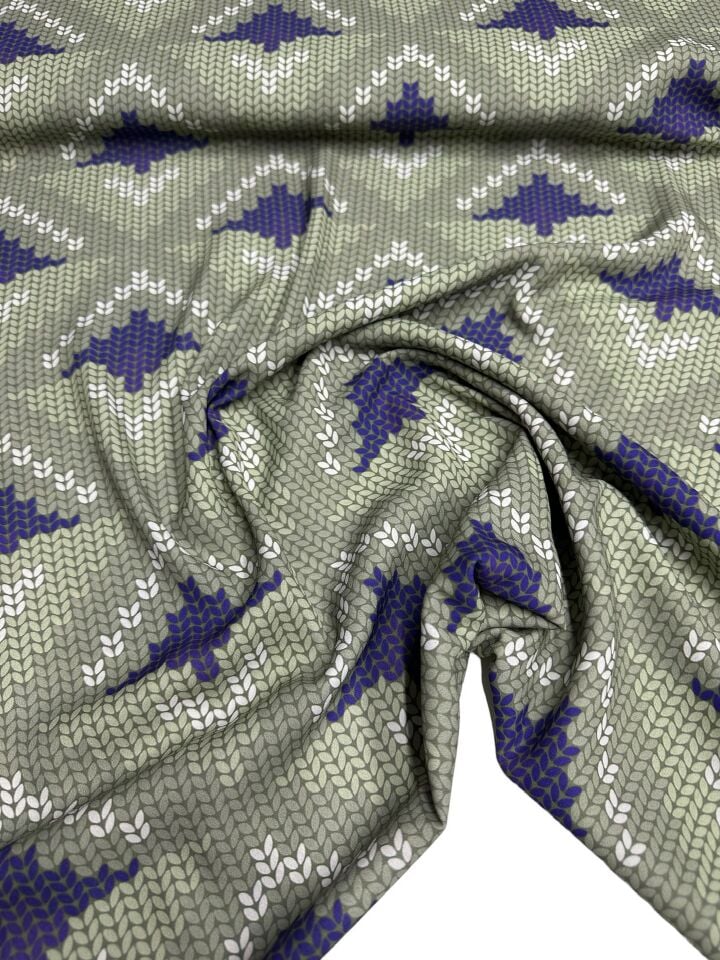 İkat Desen Elbiselik Gömleklik Krep Kumaş