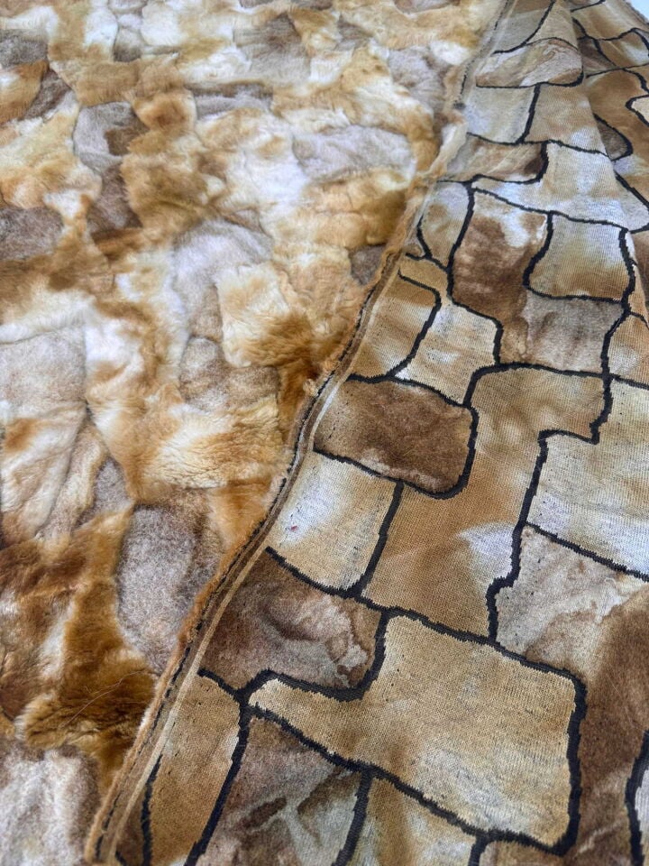 Yama Desen Kürk  Yelek Ceket