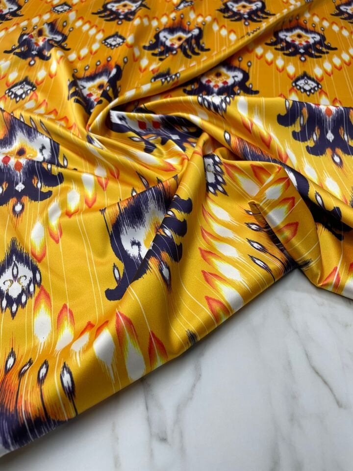 Zeon Desen Elbiselik Gömleklik Tivil Saten Kumaş