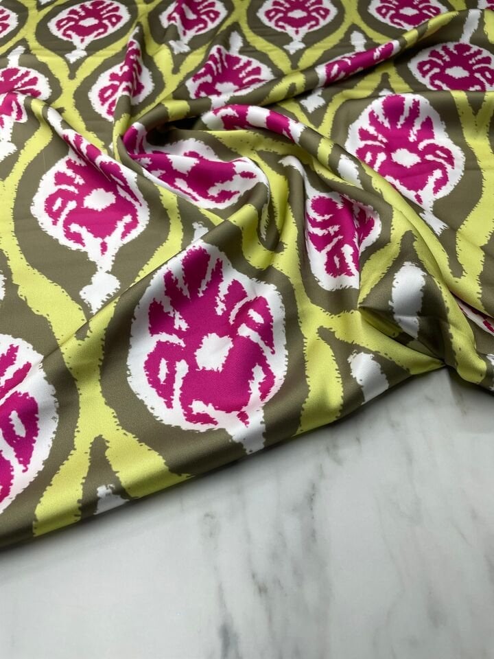 Viya Desen Elbiselik Gömleklik Tivil Saten Kumaş