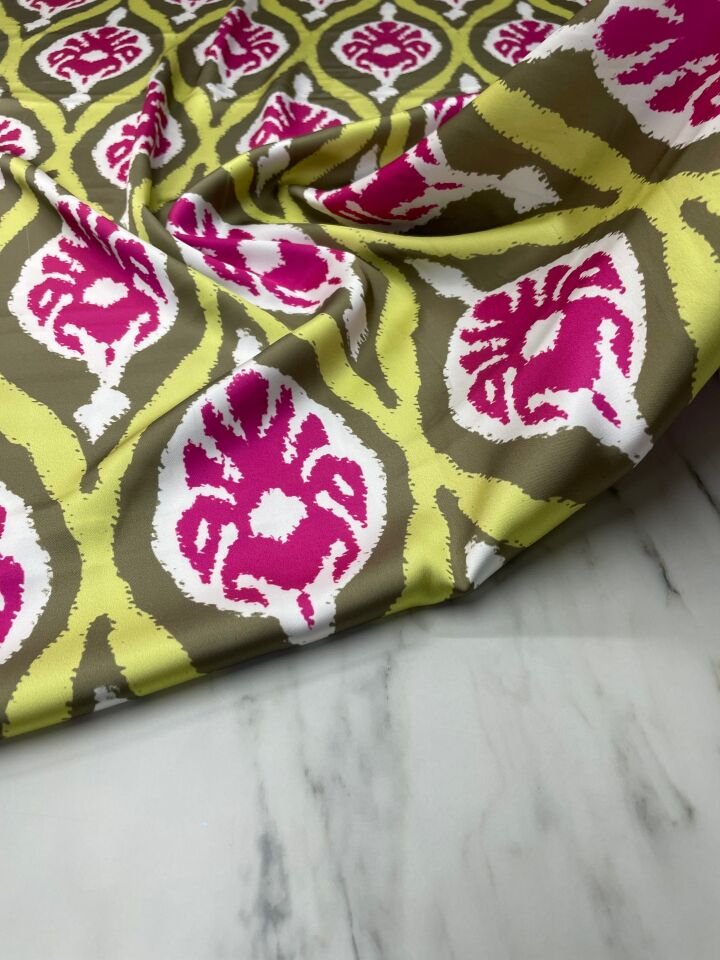 Viya Desen Elbiselik Gömleklik Tivil Saten Kumaş