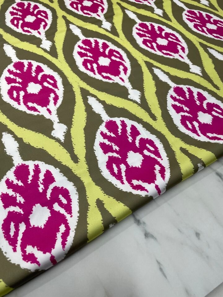 Viya Desen Elbiselik Gömleklik Tivil Saten Kumaş