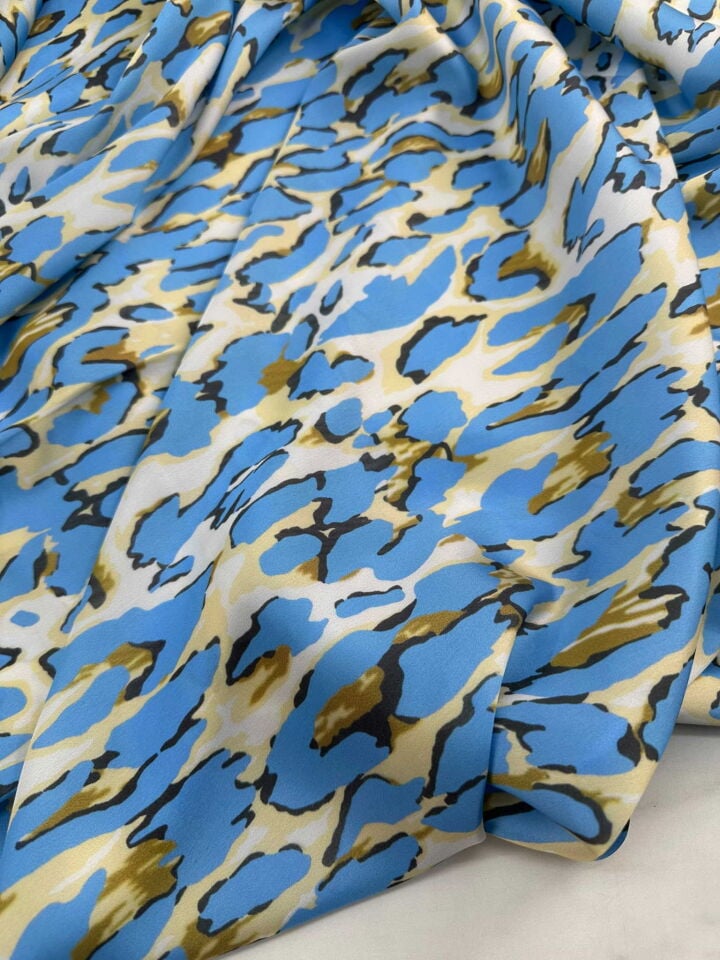 Leopar Desen İpek Saten