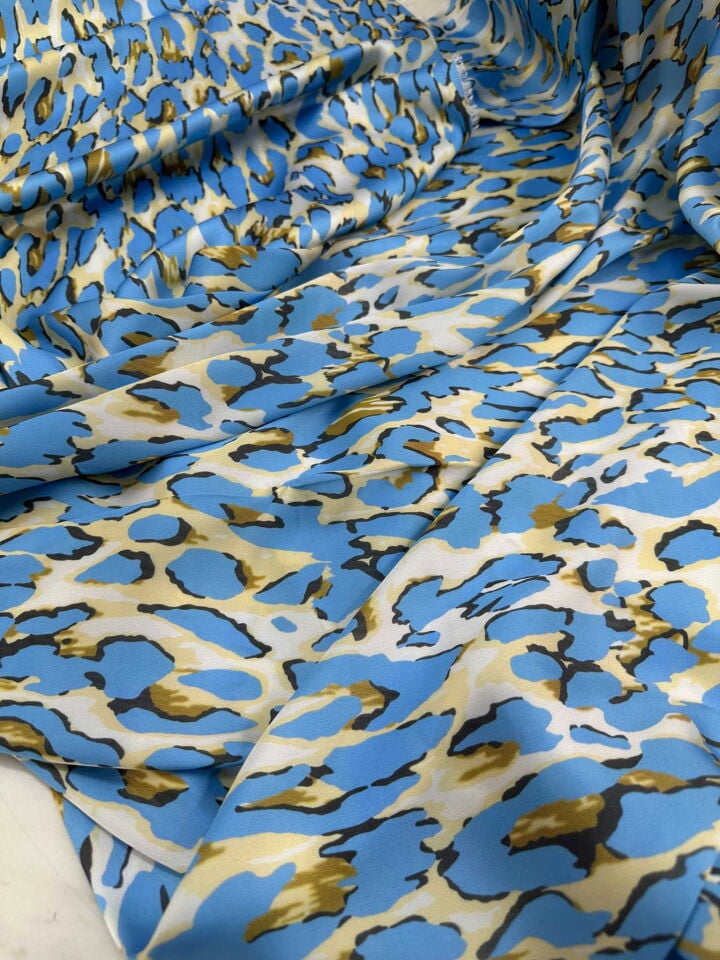 Leopar Desen İpek Saten