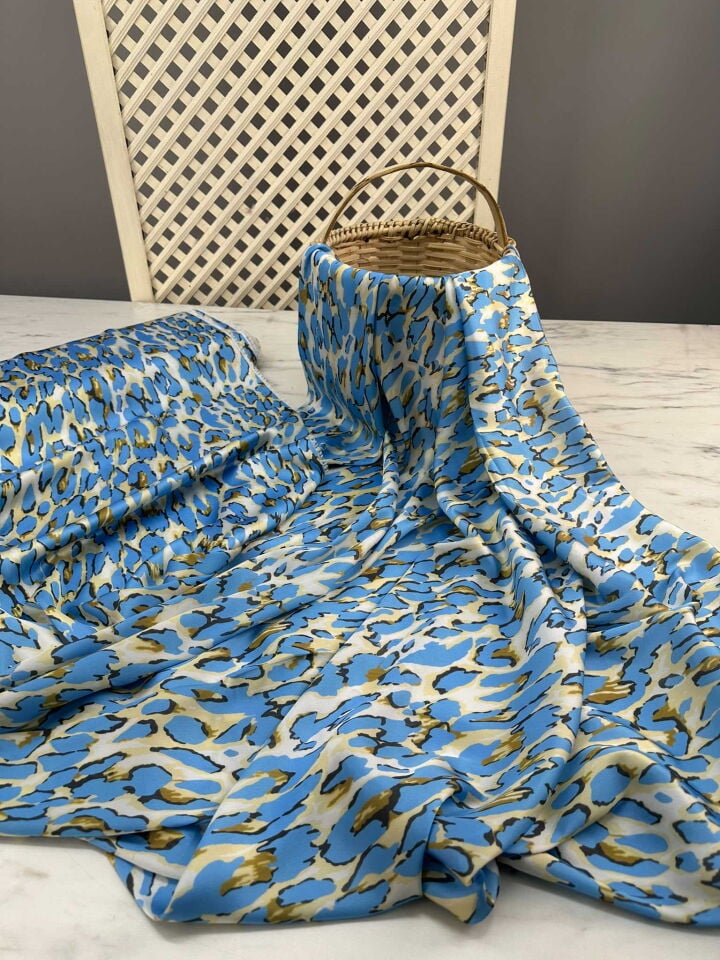 Leopar Desen İpek Saten