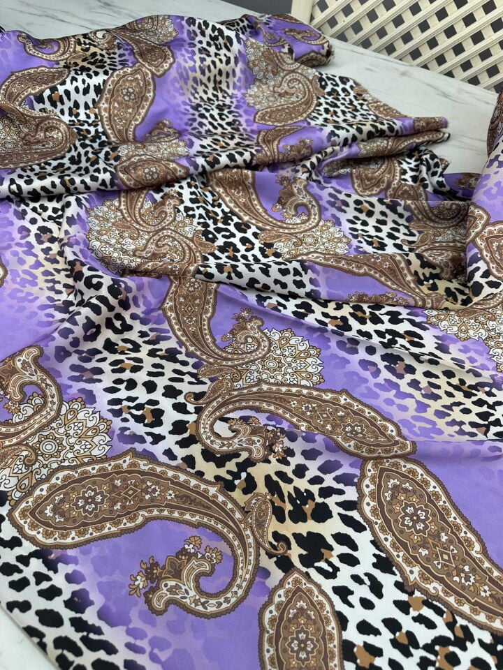 Velonta Desen İpek Saten Kumaş