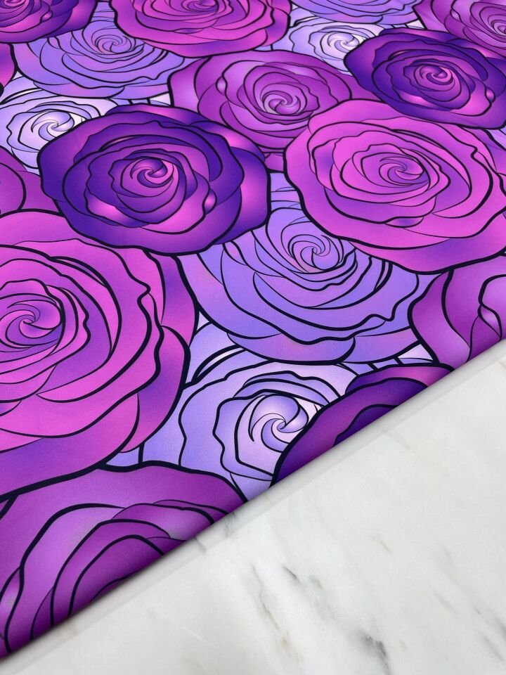 Büyük Çiçek Desen Elbiselik Gömleklik Krep Kumaş